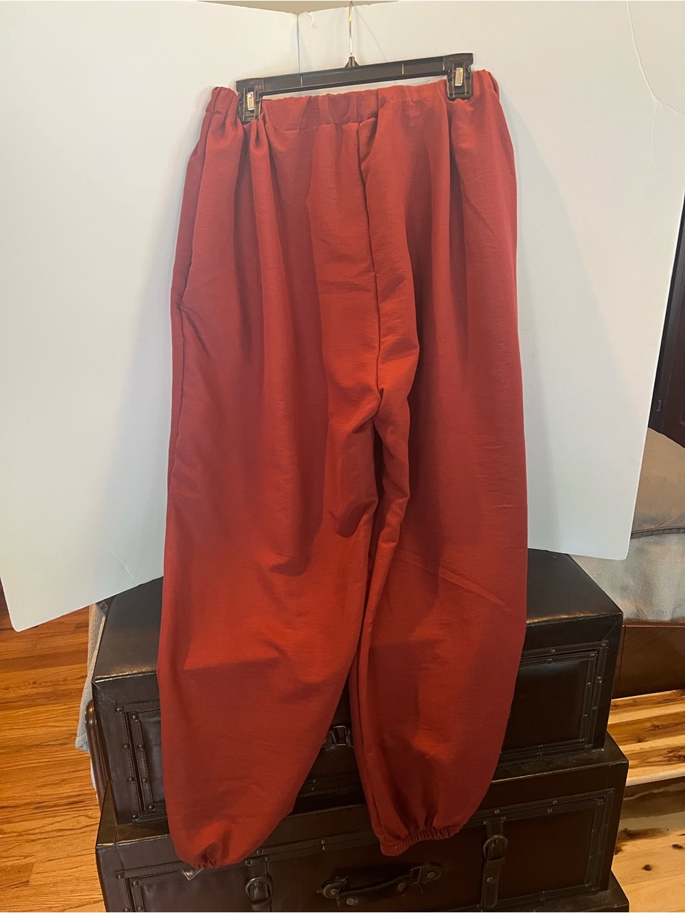 Women's Rust Red Relaxed Jogger Pants - Picture 3 of 6